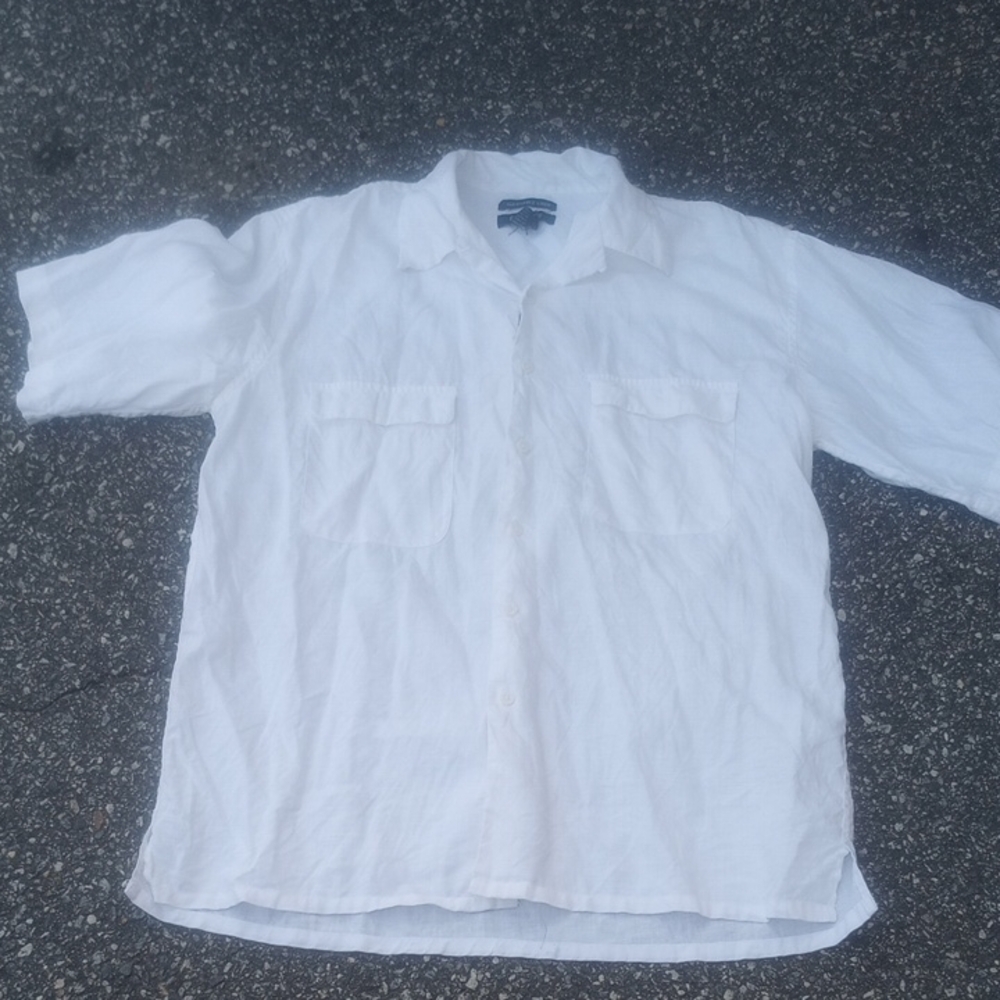Men's White Casual Button Down Shirt